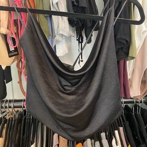 Back Cowl Neck Crop Top